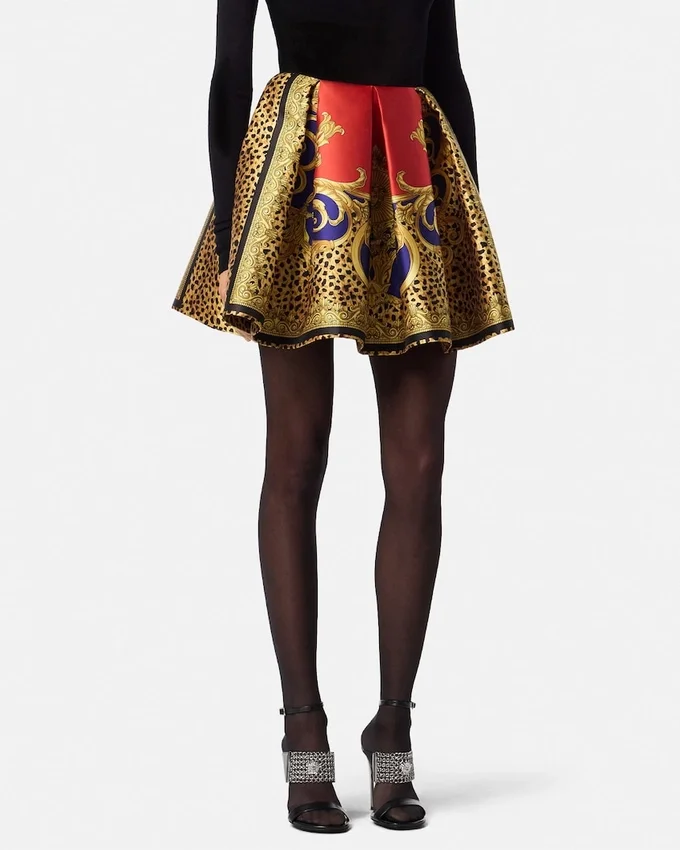 Cheetah Barocco Silk Duchesse Ballet Skirt Cheetah Barocco Silk Duchesse Ballet Skirt