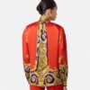 Cheetah Barocco Silk Lavallière Shirt Cheetah Barocco Silk Lavallière Shirt