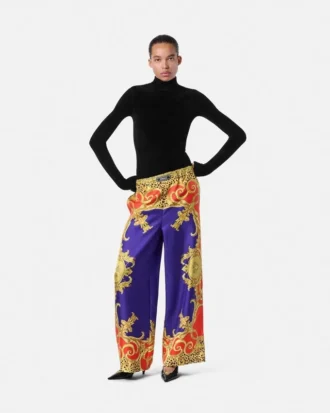 Cheetah Barocco Silk Pants