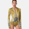 Cheetah Foulard Draped Bodysuit Cheetah Foulard Draped Bodysuit