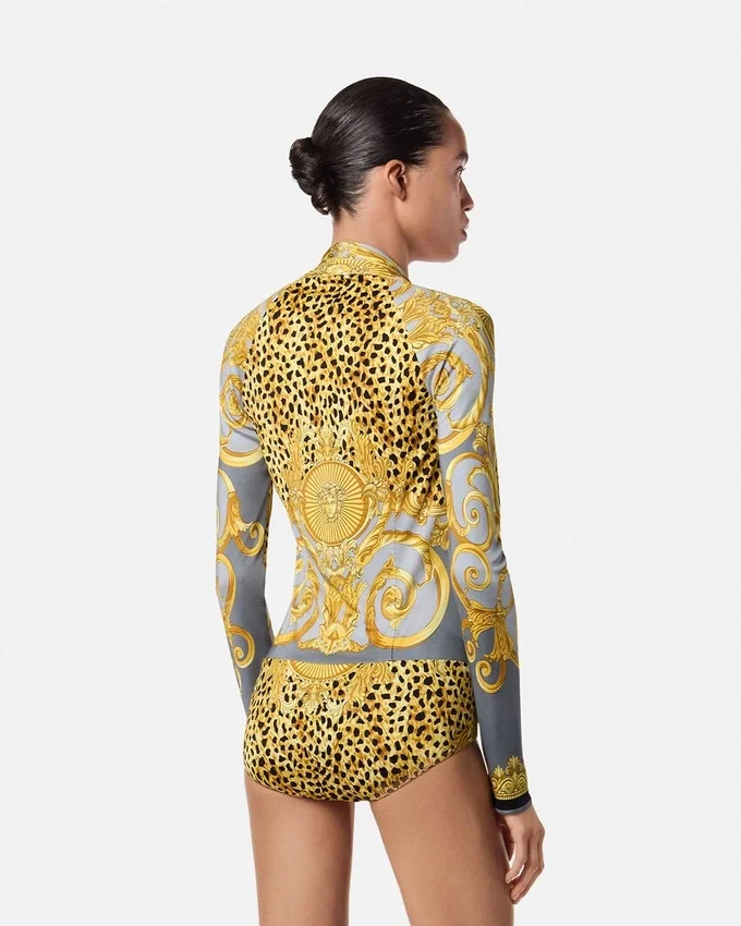 Cheetah Foulard Draped Bodysuit Cheetah Foulard Draped Bodysuit