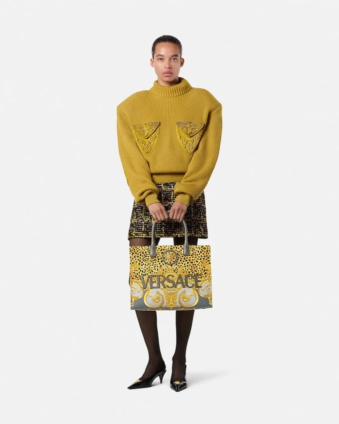 Cheetah Foulard La Medusa Large Tote Bag Cheetah Foulard La Medusa Large Tote Bag