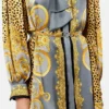 Cheetah Foulard Silk Lavallière Mini Dress Cheetah Foulard Silk Lavallière Mini Dress