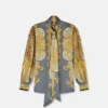 Cheetah Foulard Silk Lavallière Shirt Cheetah Foulard Silk Lavallière Shirt