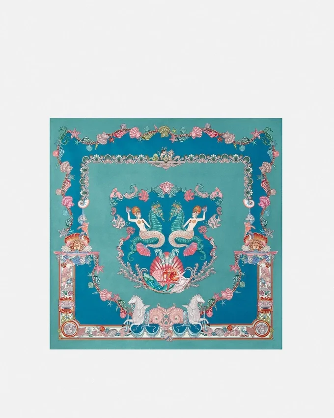 Coral Theatre Large Silk Foulard 90 cm Coral Theatre Large Silk Foulard 90 cm