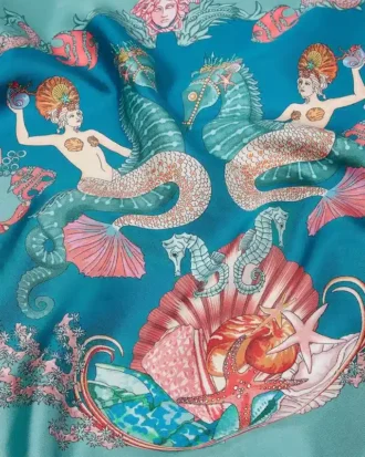 Coral Theatre Large Silk Foulard 90 cm