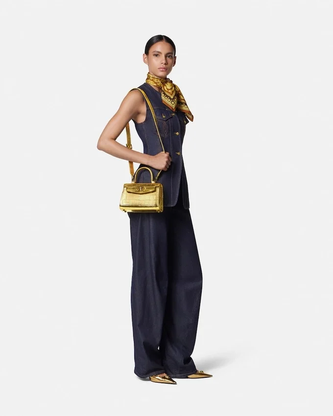 Croc-Effect Medusa ’95 Small Handbag Croc-Effect Medusa ’95 Small Handbag