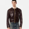 Croc-Effect Patent Leather Jacket Croc-Effect Patent Leather Jacket