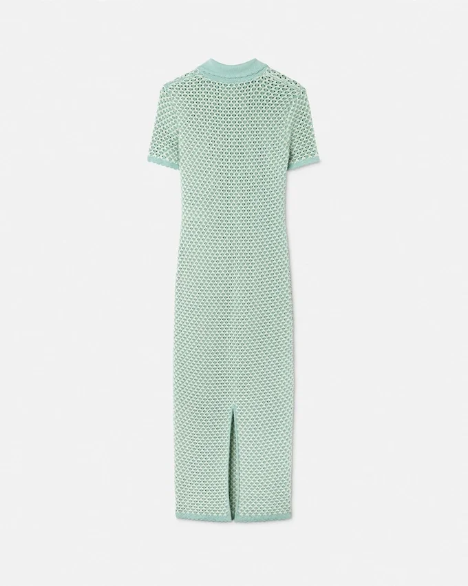 Crochet Knit Polo Maxi Dress Crochet Knit Polo Maxi Dress