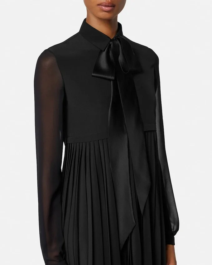 Crépe de Chine Lavallière Mini Dress Crépe de Chine Lavallière Mini Dress