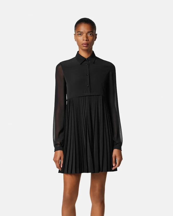 Crépe de Chine Lavallière Mini Dress Crépe de Chine Lavallière Mini Dress