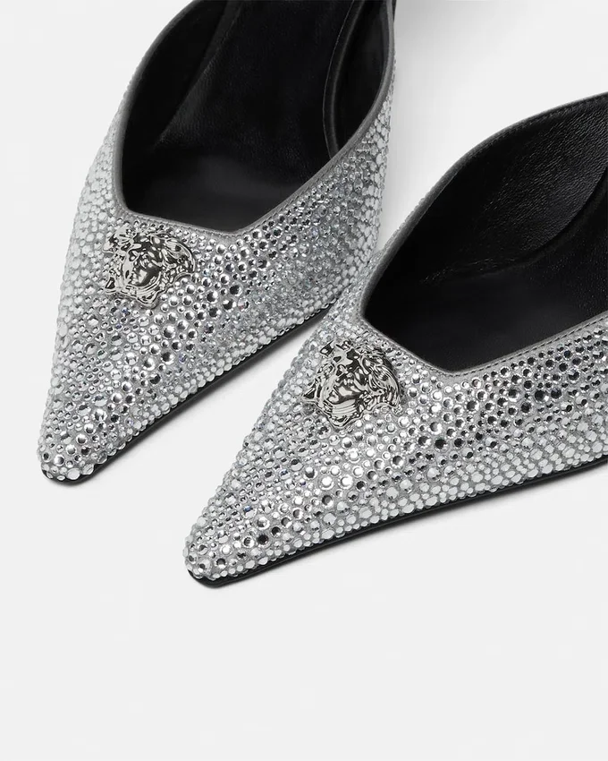 Crystal La Medusa Slingback Pumps 85 mm Crystal La Medusa Slingback Pumps 85 mm