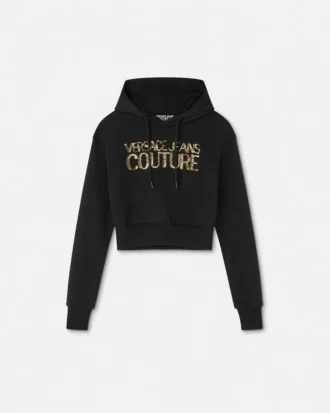 Crystal Logo Crop Hoodie