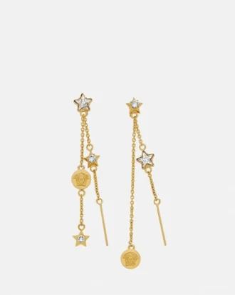 Crystal Medusa Star Drop Earrings