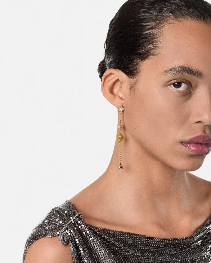 Crystal Medusa Star Drop Earrings Crystal Medusa Star Drop Earrings