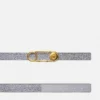 Crystal Safety Pin Leather Belt 3 cm Crystal Safety Pin Leather Belt 3 cm