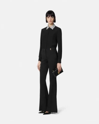 Crystal Silk Crépe Fitted Shirt