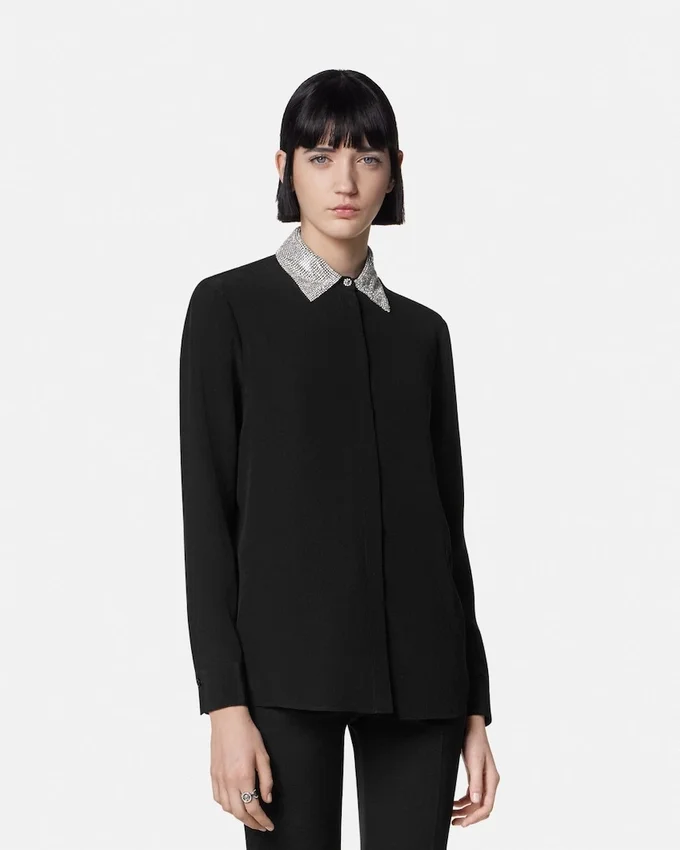 Crystal Silk Crépe Fitted Shirt Crystal Silk Crépe Fitted Shirt