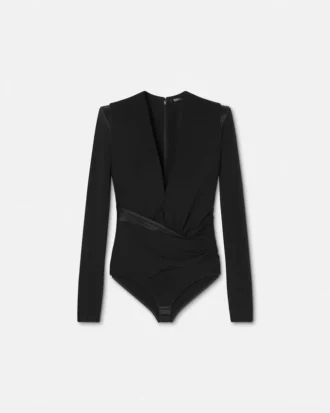 Deep V-Neck Crépe Bodysuit