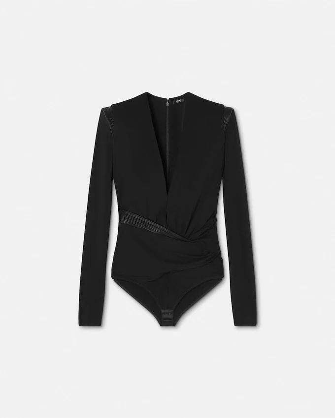 Deep V-Neck Crépe Bodysuit Deep V-Neck Crépe Bodysuit