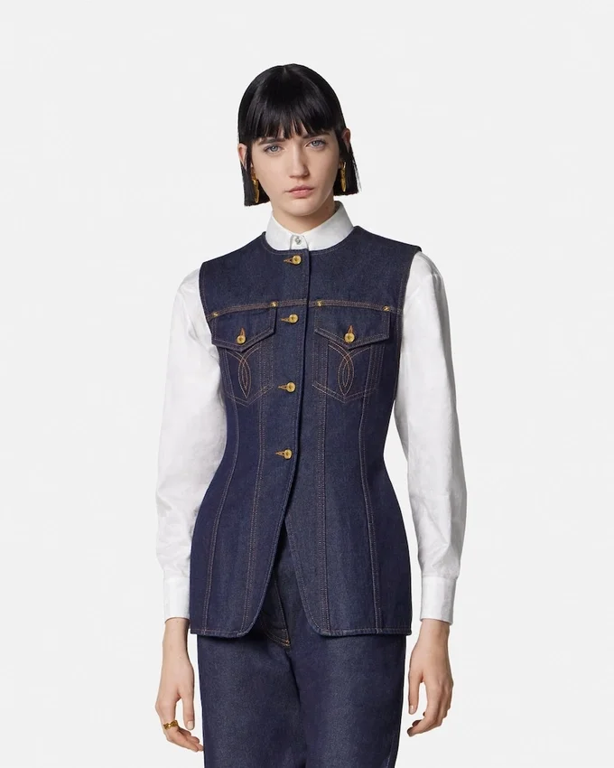 Denim Fitted Vest Denim Fitted Vest