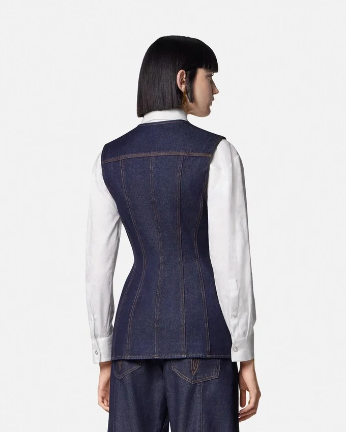 Denim Fitted Vest Denim Fitted Vest