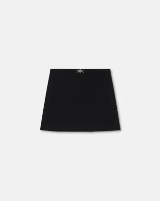 Double-Wool Crépe A-Line Mini Skirt