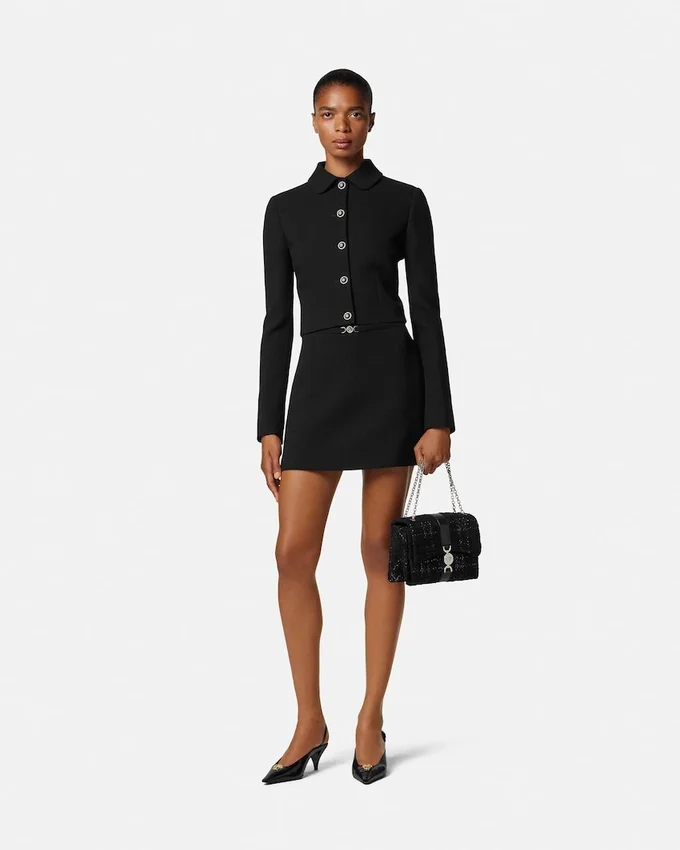 Double-Wool Crépe A-Line Mini Skirt Double-Wool Crépe A-Line Mini Skirt
