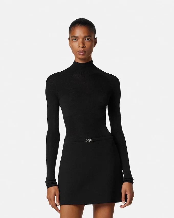 Double-Wool Crépe A-Line Mini Skirt Double-Wool Crépe A-Line Mini Skirt