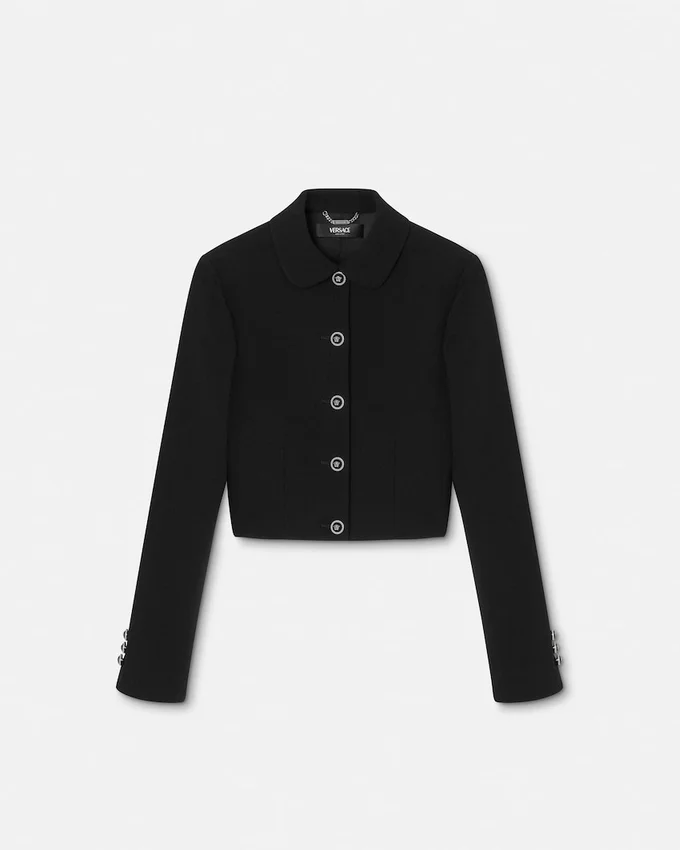 Double-Wool Crépe Crop Jacket Double-Wool Crépe Crop Jacket