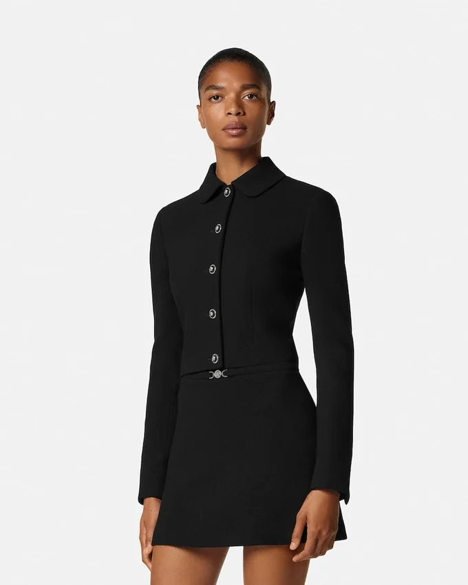 Double-Wool Crépe Crop Jacket Double-Wool Crépe Crop Jacket