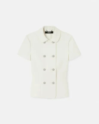 Double-Wool Crépe Fitted Jacket