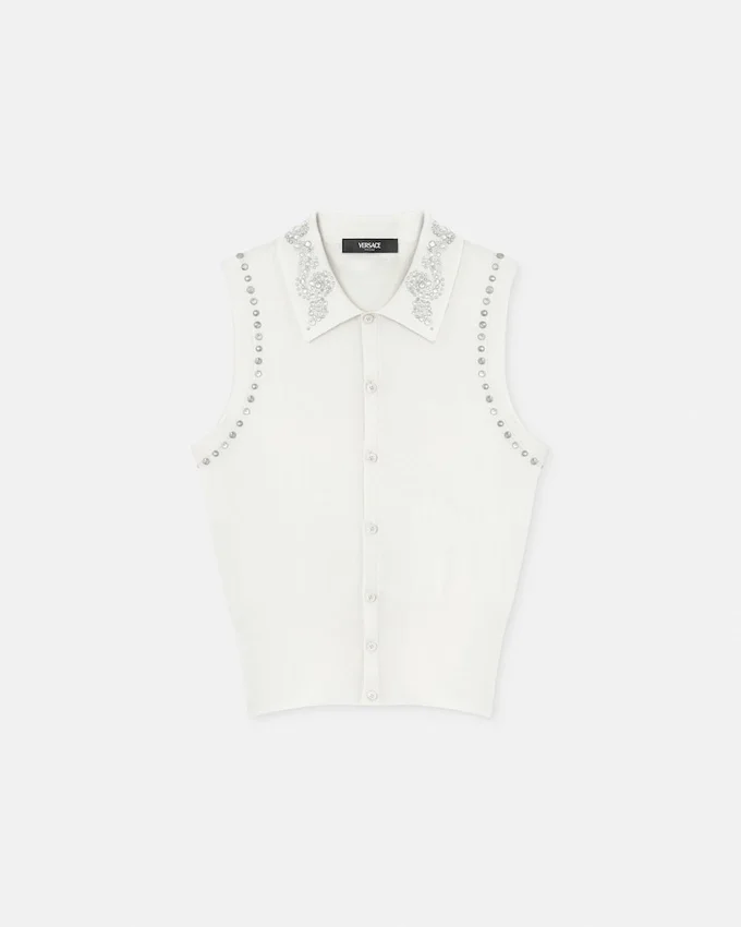 Embellished Cashmere-Blend Knit Vest Embellished Cashmere-Blend Knit Vest