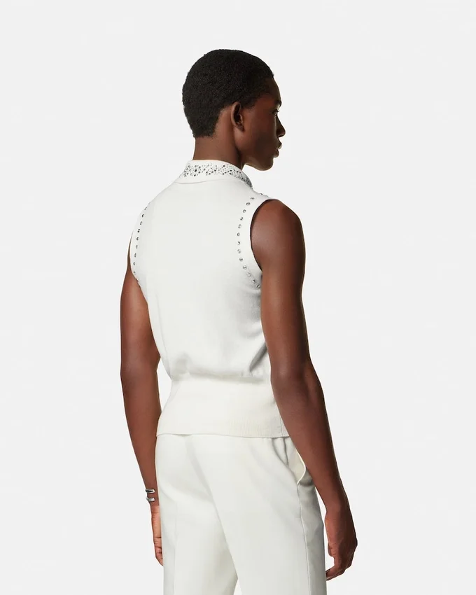 Embellished Cashmere-Blend Knit Vest Embellished Cashmere-Blend Knit Vest