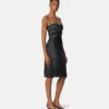 Embellished Denim Fitted Midi Dress Embellished Denim Fitted Midi Dress