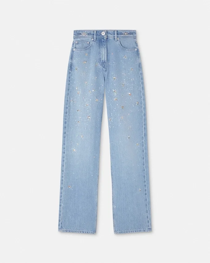 Embellished High-Waist Regular-Fit Jeans Embellished High-Waist Regular-Fit Jeans