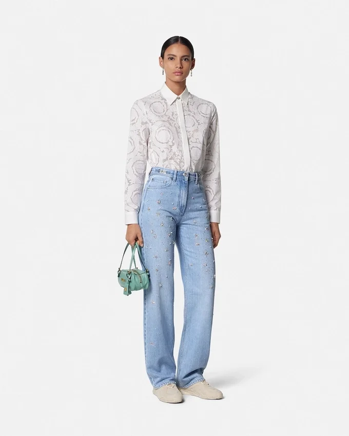 Embellished High-Waist Regular-Fit Jeans Embellished High-Waist Regular-Fit Jeans