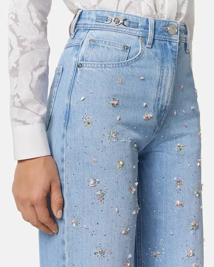 Embellished High-Waist Regular-Fit Jeans Embellished High-Waist Regular-Fit Jeans