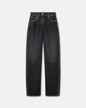 Embellished High-Waist Regular Jeans
