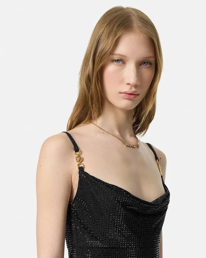 Embellished Viscose Mini Dress Embellished Viscose Mini Dress