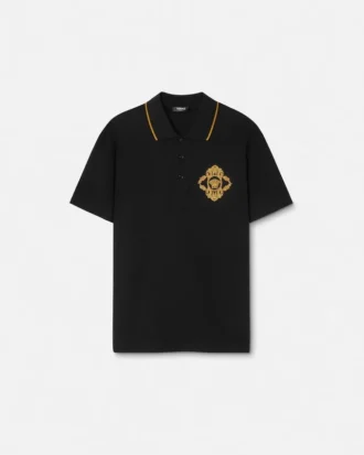 Embroidered Architectural Baroque Polo Shirt