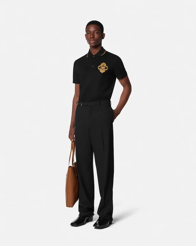 Embroidered Architectural Baroque Polo Shirt Embroidered Architectural Baroque Polo Shirt