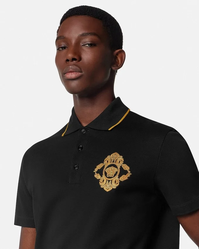 Embroidered Architectural Baroque Polo Shirt Embroidered Architectural Baroque Polo Shirt