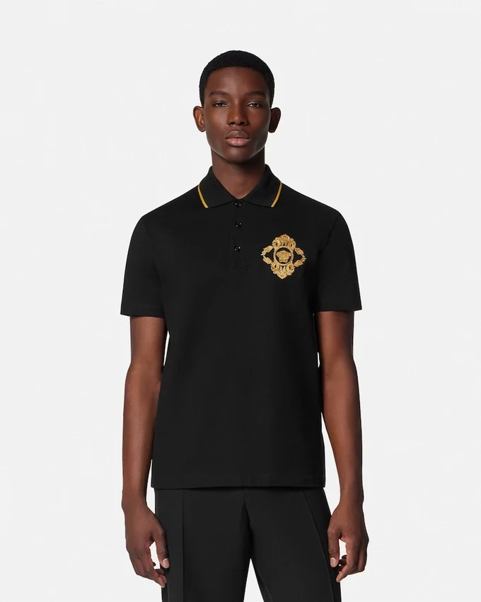 Embroidered Architectural Baroque Polo Shirt Embroidered Architectural Baroque Polo Shirt