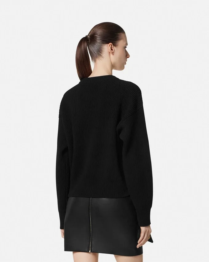 Embroidered Barocco Leaf Knit Sweater Embroidered Barocco Leaf Knit Sweater