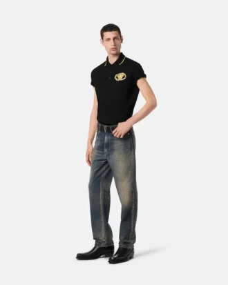 Embroidered Buckle Crest Polo Shirt
