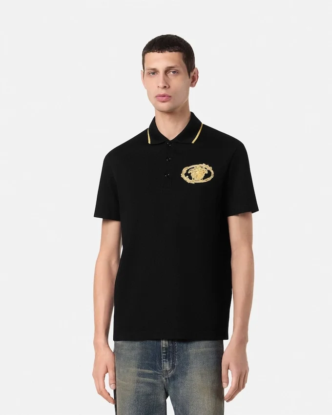 Embroidered Buckle Crest Polo Shirt Embroidered Buckle Crest Polo Shirt