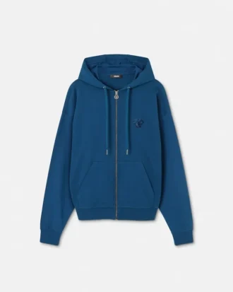 Embroidered Cotton-Jersey Zip Hoodie