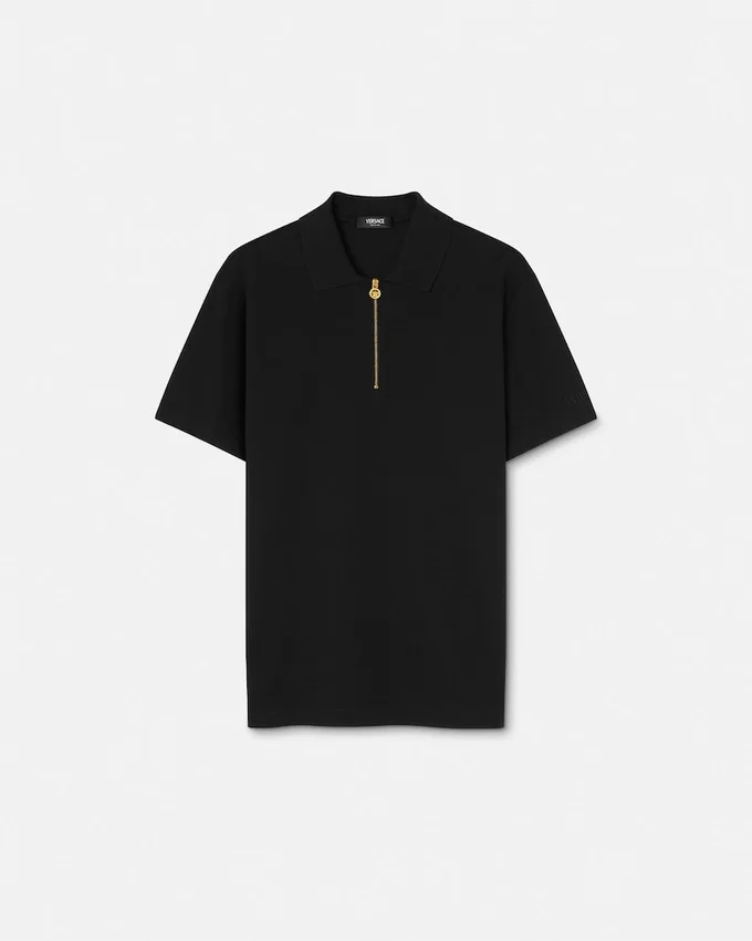 Embroidered Cotton-Piqué Half-Zip Polo Embroidered Cotton-Piqué Half-Zip Polo