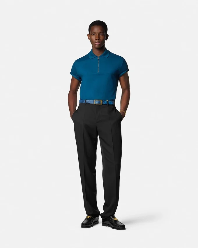 Embroidered Cotton-Piqué Half-Zip Polo Embroidered Cotton-Piqué Half-Zip Polo